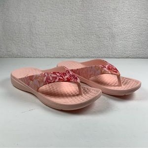 Joybees Womens Casual‎ Flip Flop Sandal Print 10 Pink 7707